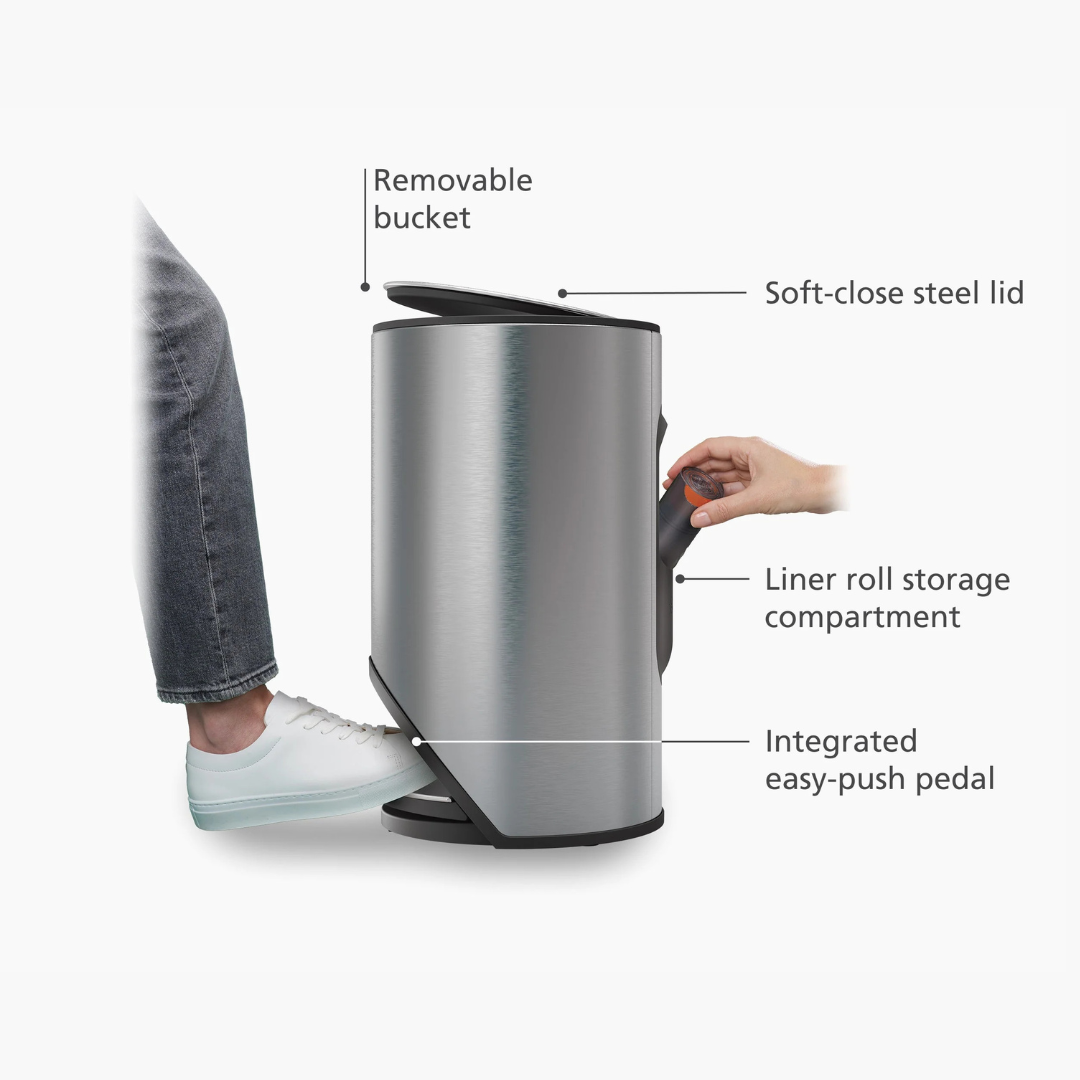 Arc™ 10L Easy-push Stainless-steel Pedal Bin