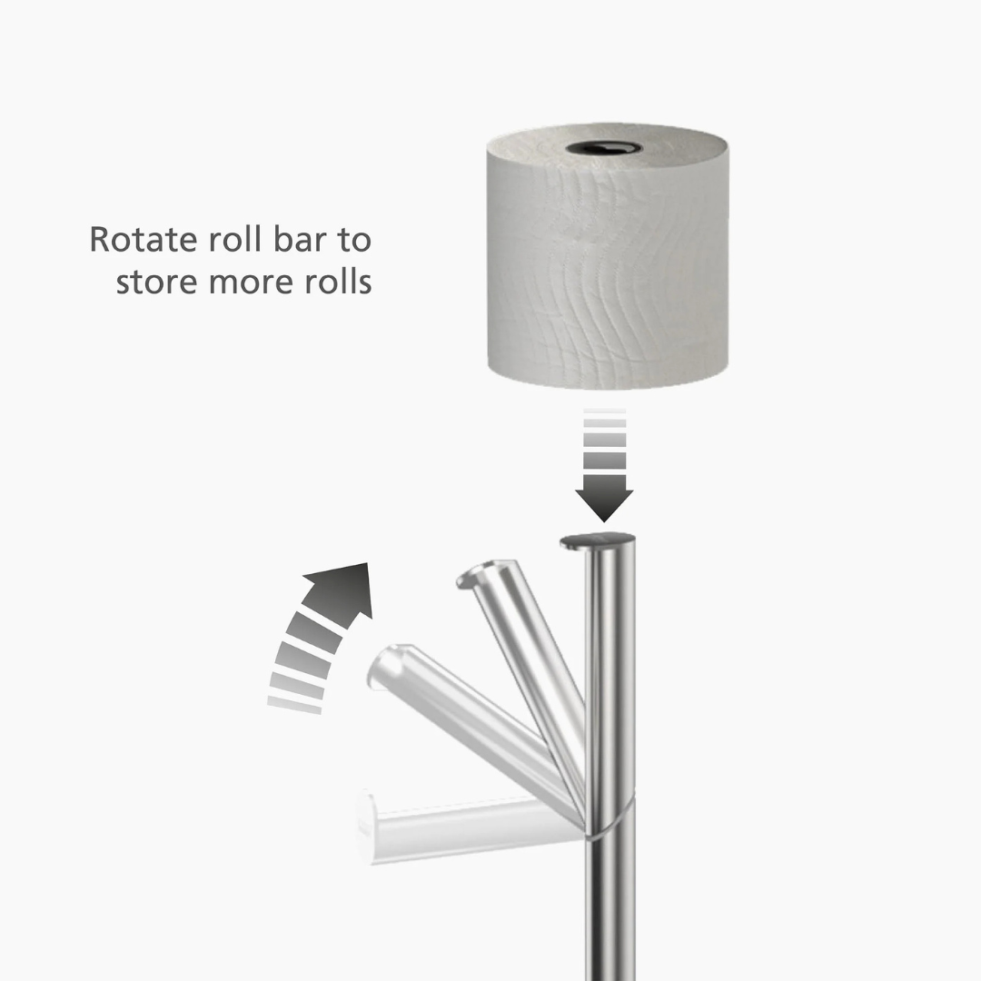 EasyStore™ Luxe 2-in-1 Stainless-steel Toilet Roll Stand