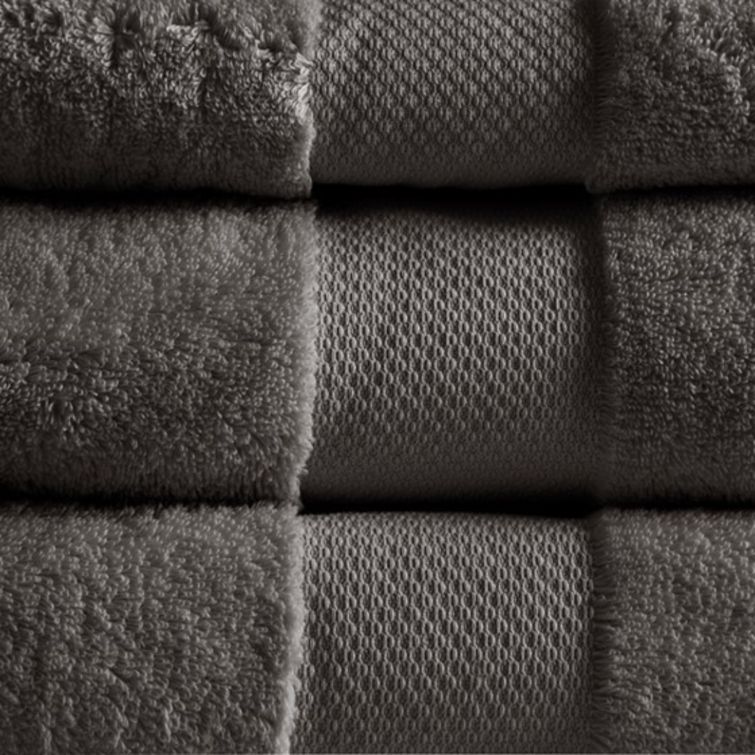 Turkish Cotton 6 Piece Bath Towel Set - Charcoal