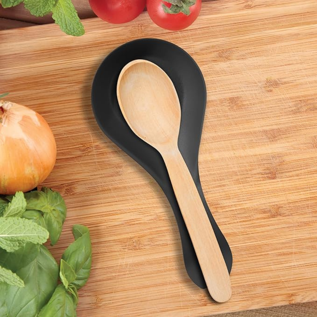 Stainless Steel Spoon Rest - Black