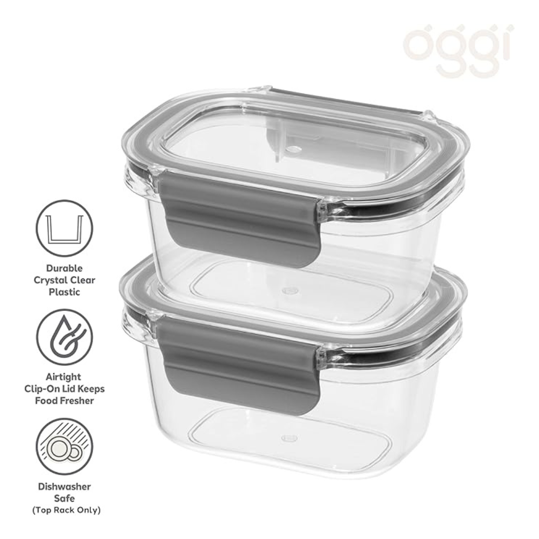 Set of 2 Clarity Containers w/ Clamp Lids (12 oz)