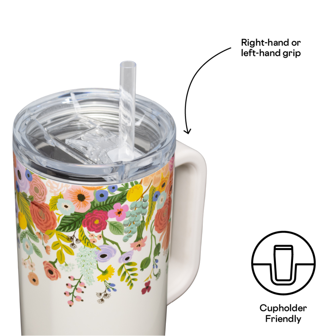 RIFLE PAPER CO. Garden Party Cruiser Insulated Tumbler with Handle