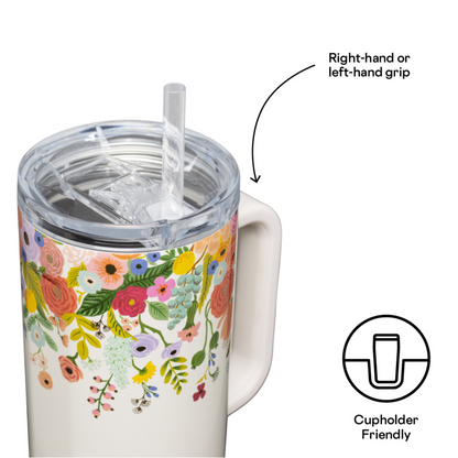 RIFLE PAPER CO. Garden Party Cruiser Insulated Tumbler with Handle