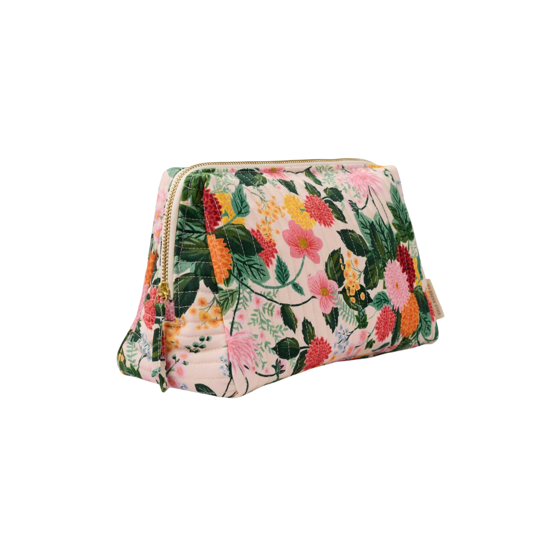 Dahlia Quilted Large Cosmetic Pouch