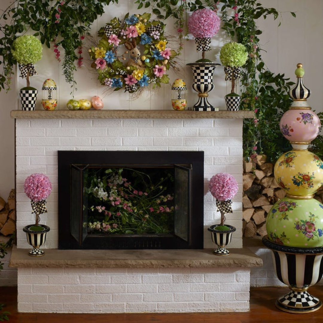 Courtly Check Pedestal Tabletop Urn