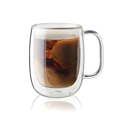 Sorrento Plus 4-pc Double Wall Glass Coffee Mugs
