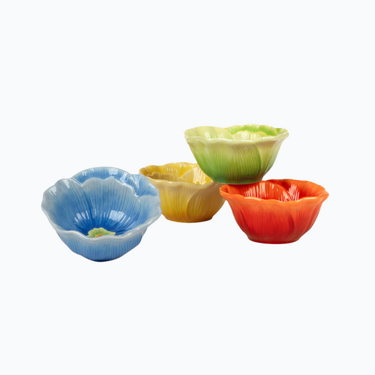 Blossom 3-D Floral Ice Cream Bowls 4 asst