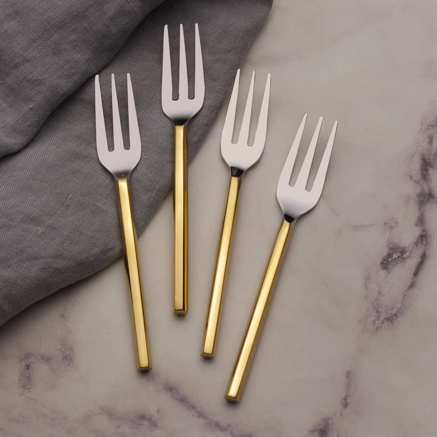 Towle Living Apero Gold Set of 4 Appetizer Forks
