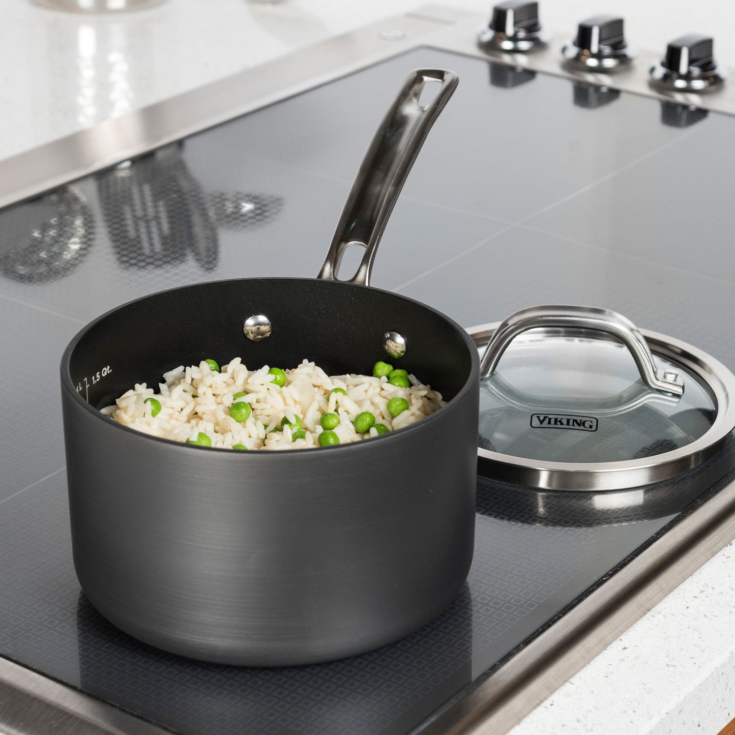 Hard Anodized Nonstick 2-Quart Sauce Pan with Glass Lid