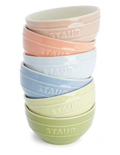 Staub Ceramic 6-pc 12.8 oz. Small Universal Bowls in Macaron Pastel Colors