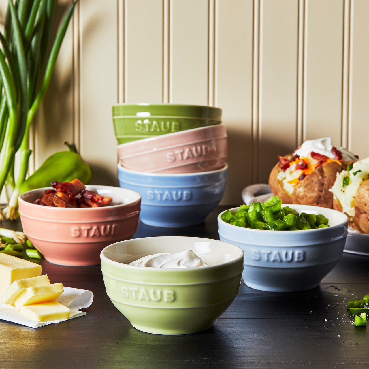 Staub Ceramic 6-pc 12.8 oz. Small Universal Bowls in Macaron Pastel Colors