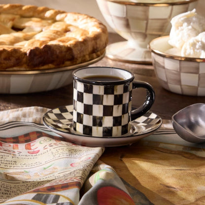 Courtly Check Espresso Cup & Saucer, Set of 2