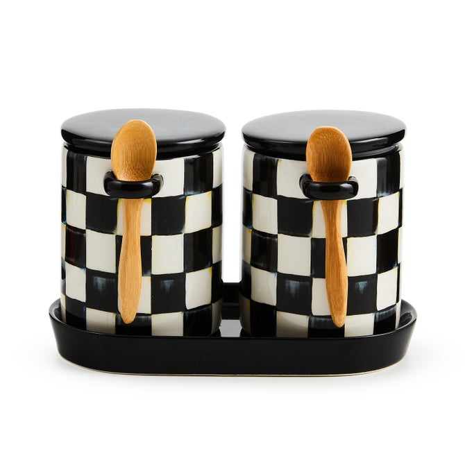 Courtly Check Farmhouse Canisters, Set of 2