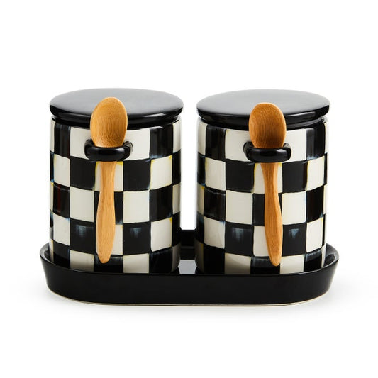 Courtly Check Farmhouse Canisters, Set of 2
