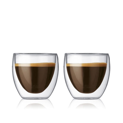 Set of 2 Double Wall Glass, 2.5 oz