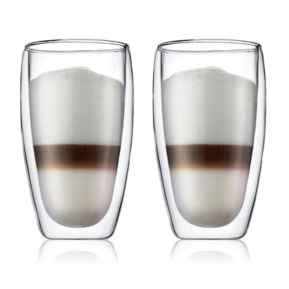 Set of 2 15 oz Double Wall Glasses, Large