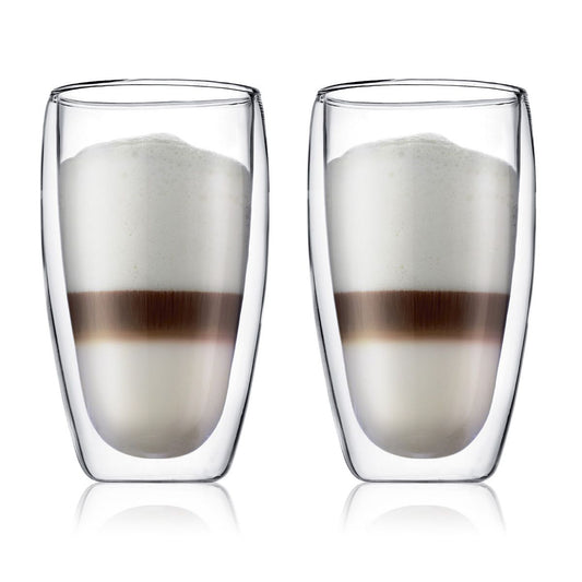 Set of 2 15 oz Double Wall Glasses, Large
