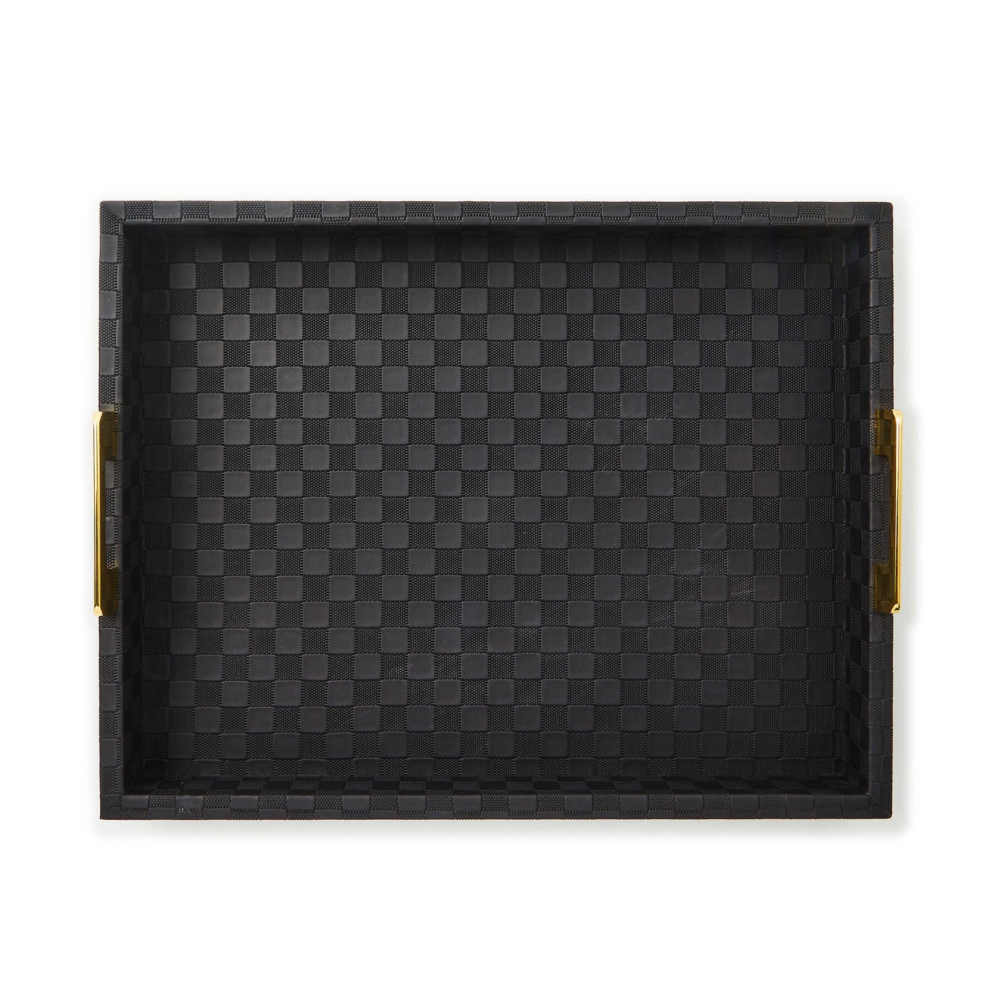 Black Faux Leather Large Tray