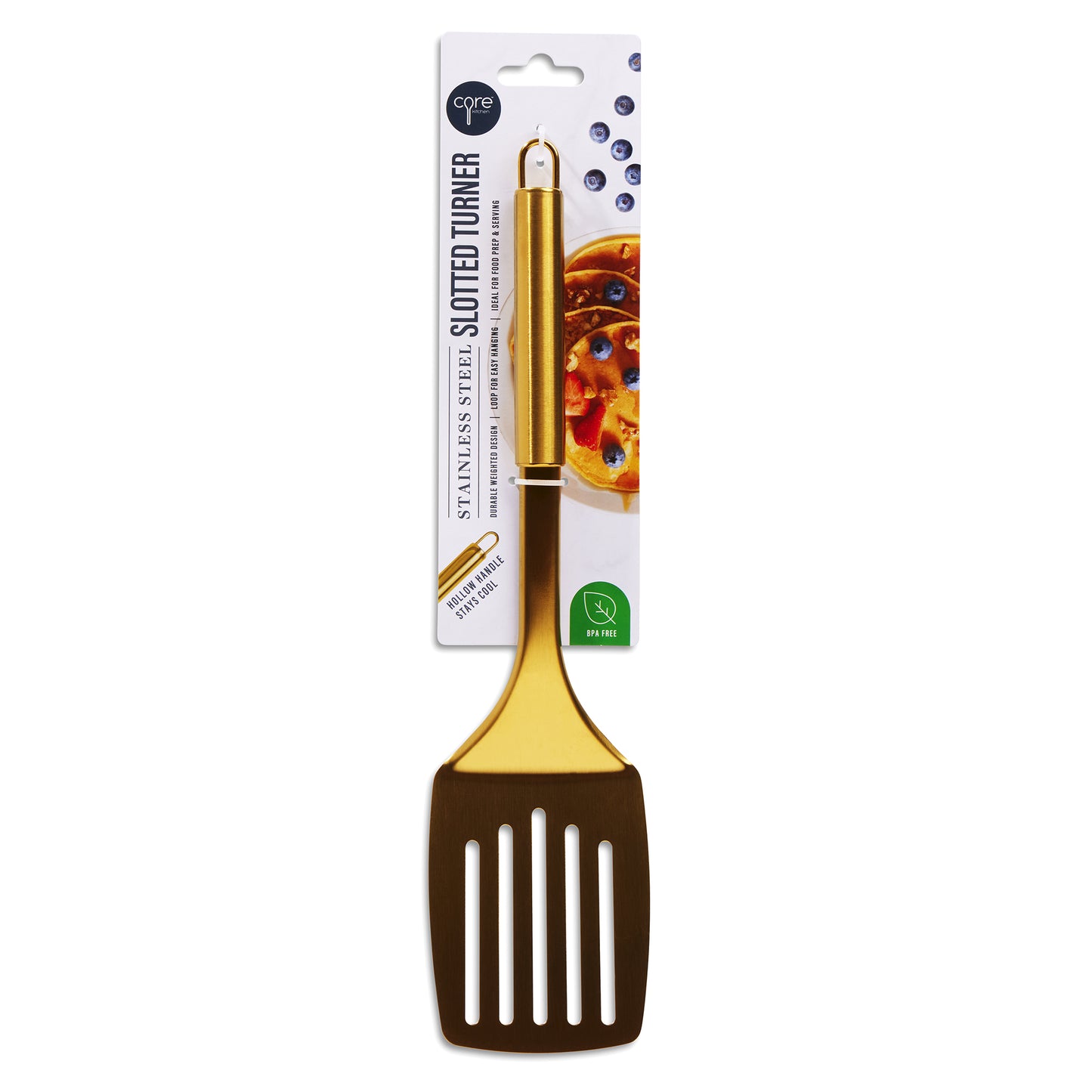 Premium Stainless Steel Slotted Turner Gold
