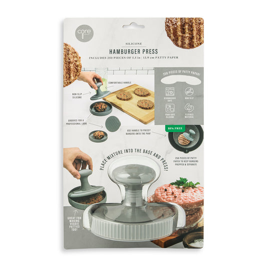 Silicone Hamburger Press With Patty Paper Set