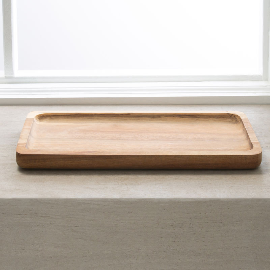 Bandeja Madera Rectangular Madera Acacia 30x15