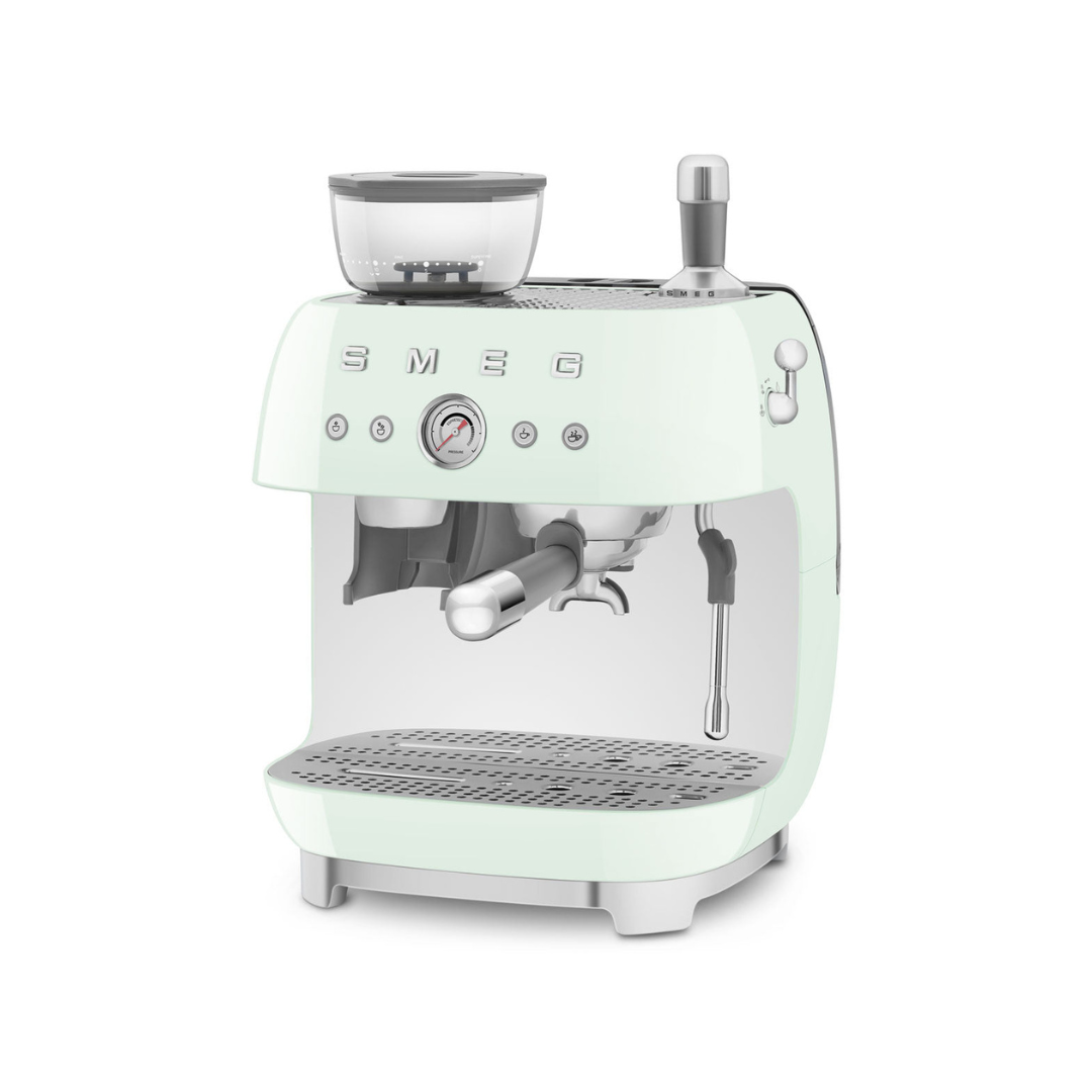 50s Retro Style Aesthetic Semi-Automatic Espresso Coffee Machine- Pastel Green