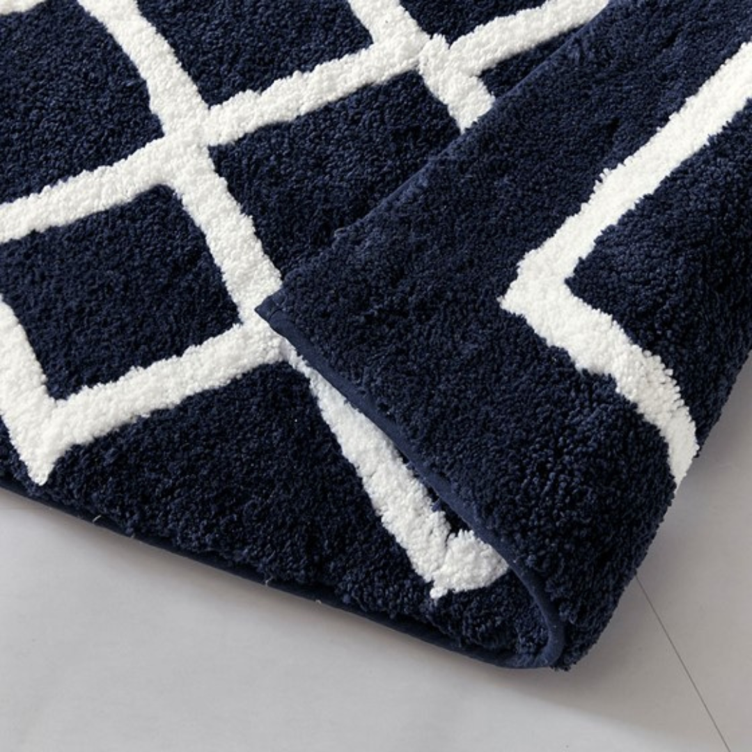 Bittman Reversible High Pile Tufted Bath Rug - Navy