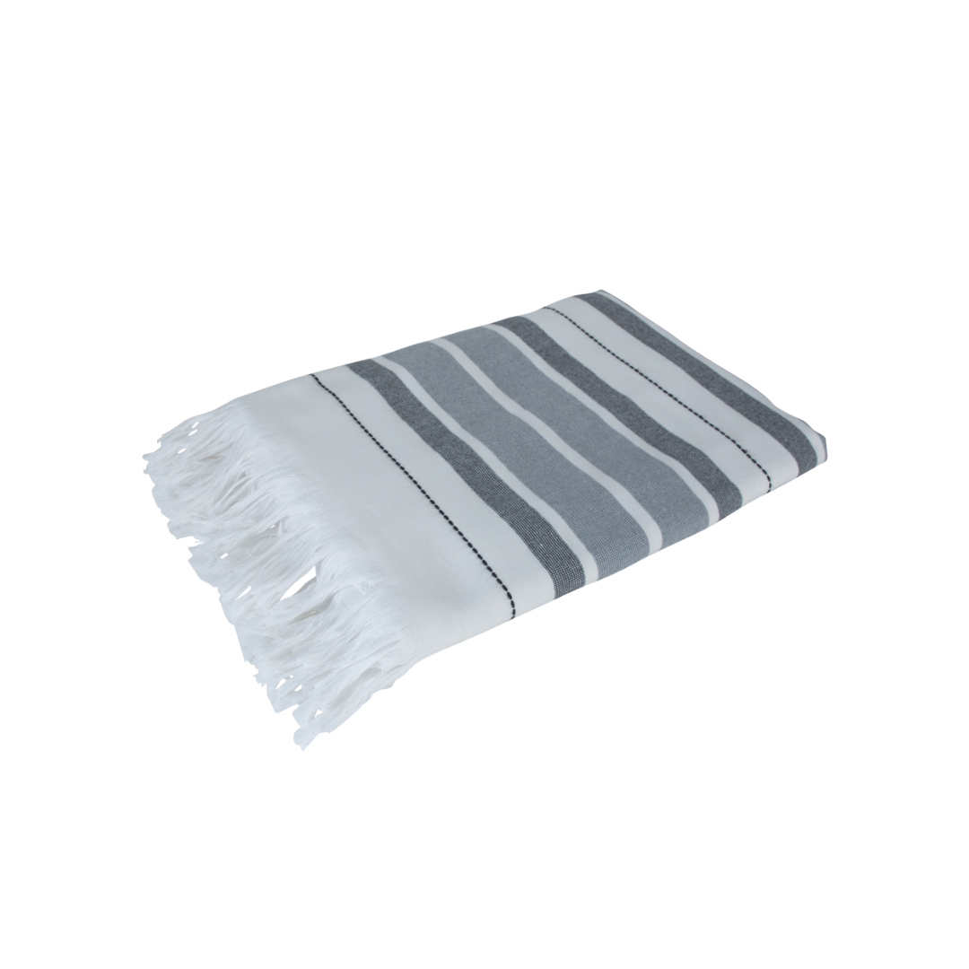 Antalya Beach Towel With Fringe 35" x 70" Grey