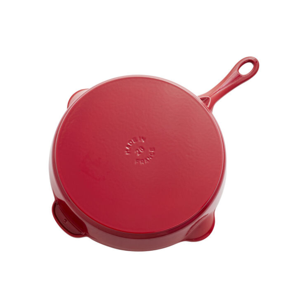 Staub Cast Iron 11-inch, Traditional Deep Skillet, Cherry