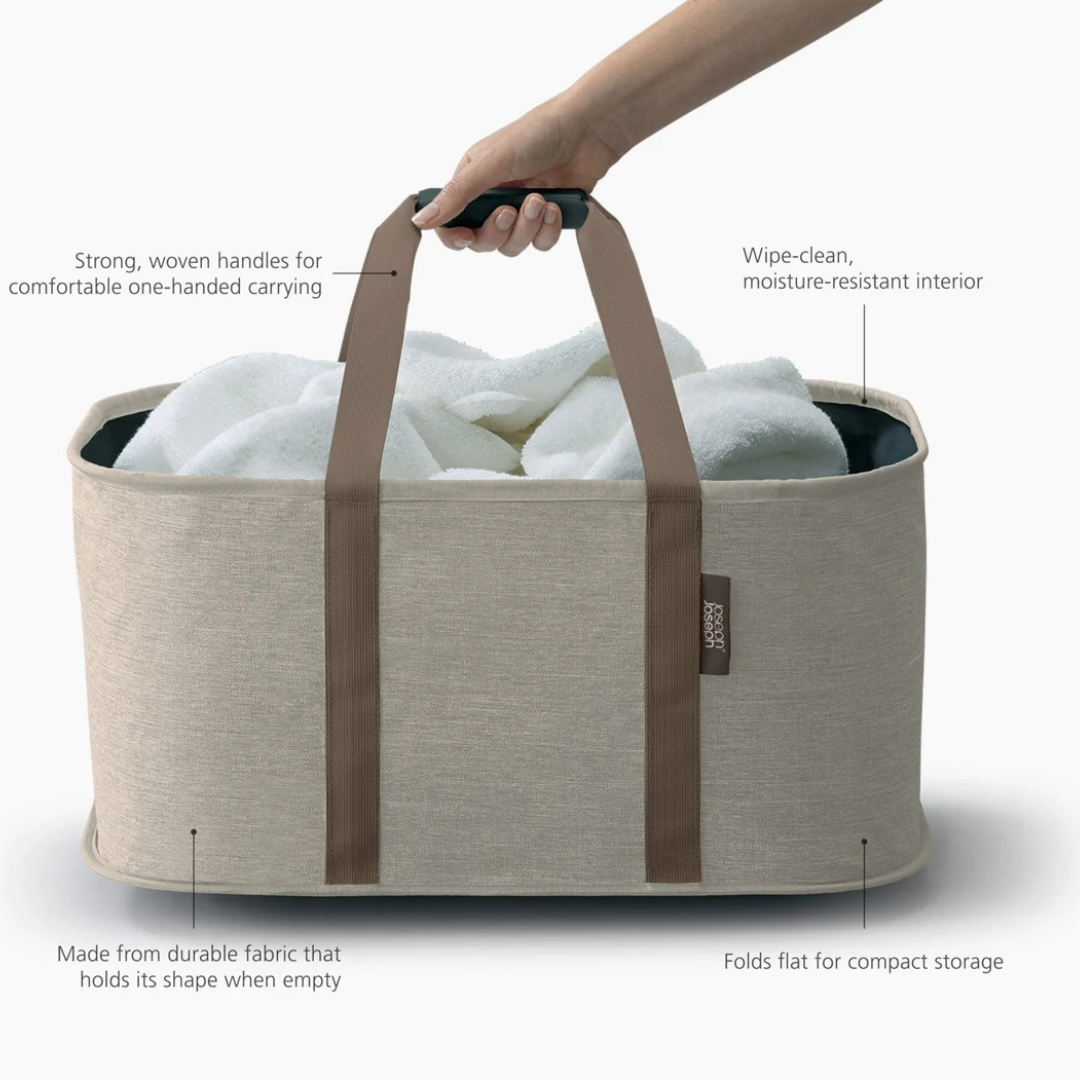 Hold-All™ Ecru Collapsible 35L Laundry Basket