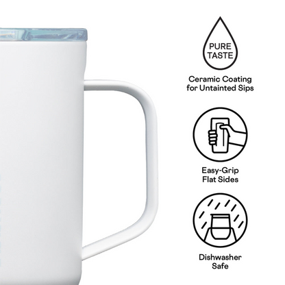 Pure Taste Insulated Coffee Mug - White/Powder Blue