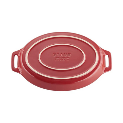 Staub Ceramic Oval Baking Dish 2 Piece Set - Cherry