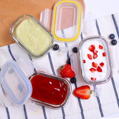 Small Food Storage Containers, Rectangular Shape - 6 pc Set