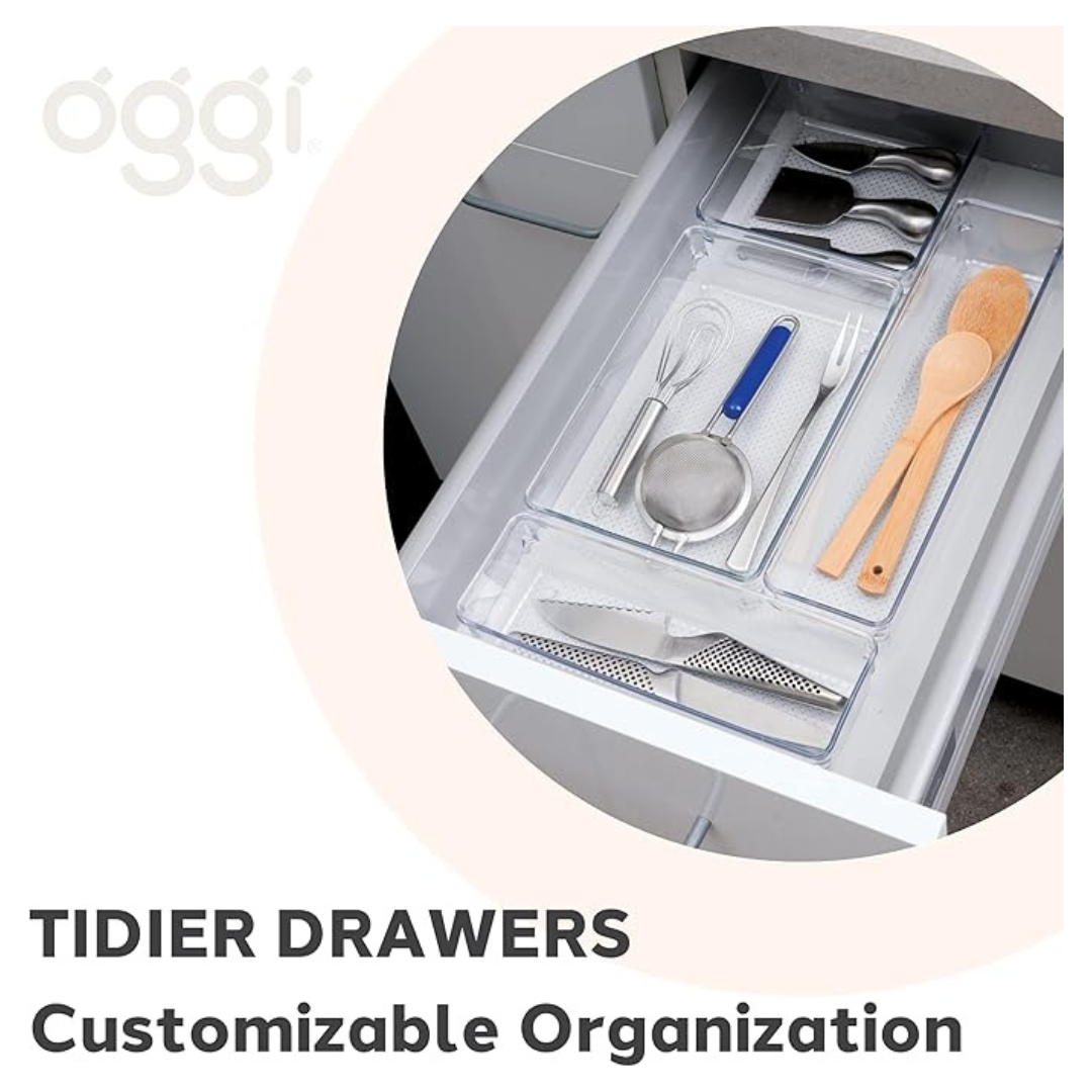 Set of 5 Clear Drawer Organizers