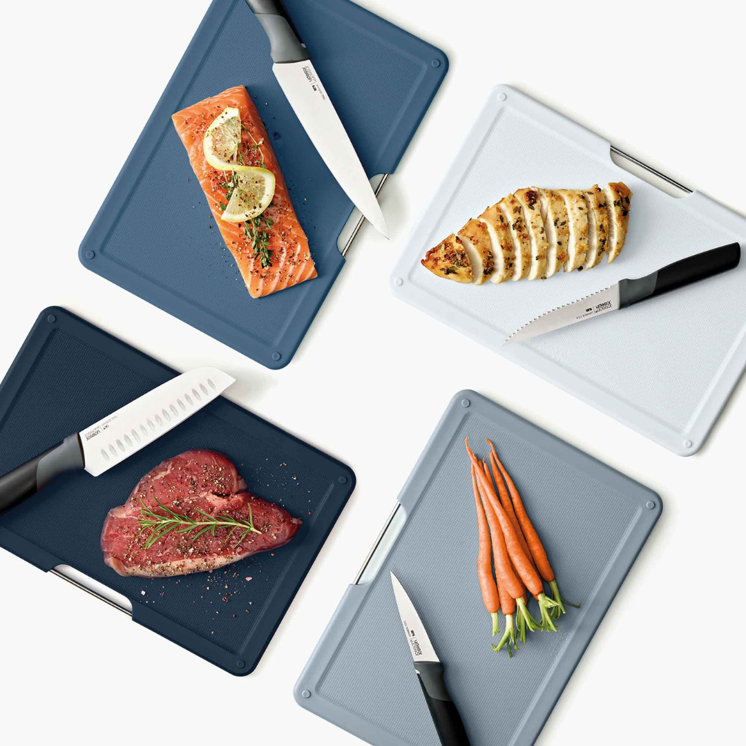 Folio™ Plus 8-piece Grey Knife & Chopping Board Set