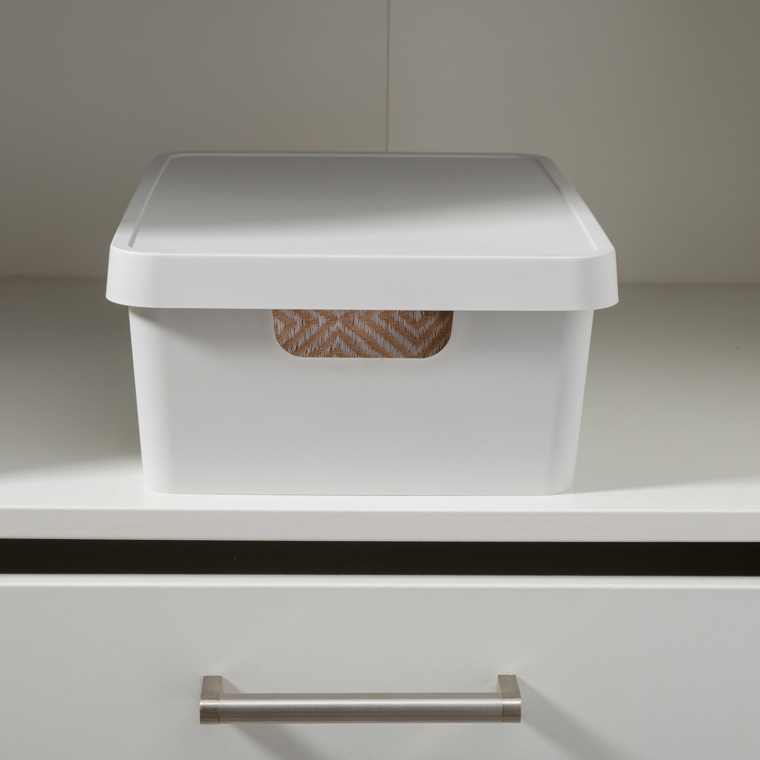 N&T Cavan Storage Box With Lid 11L White