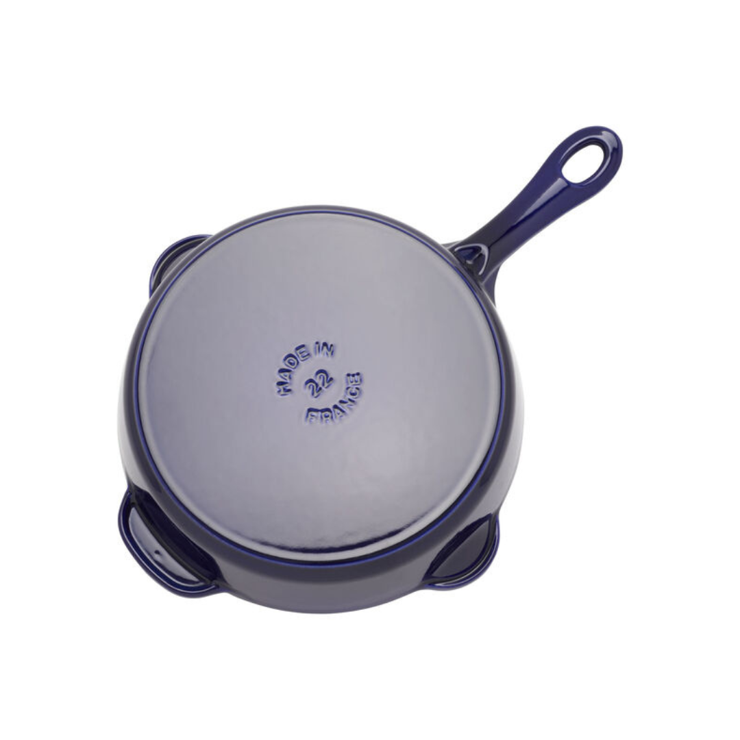 Staub Cast Iron 8.5-inch, Traditional Deep Skillet, Dark Blue