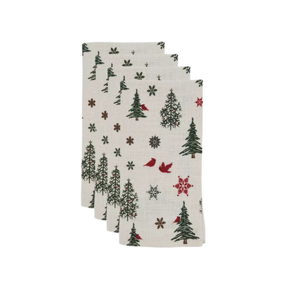 Christmas Tree Napkin  Ivory 20"