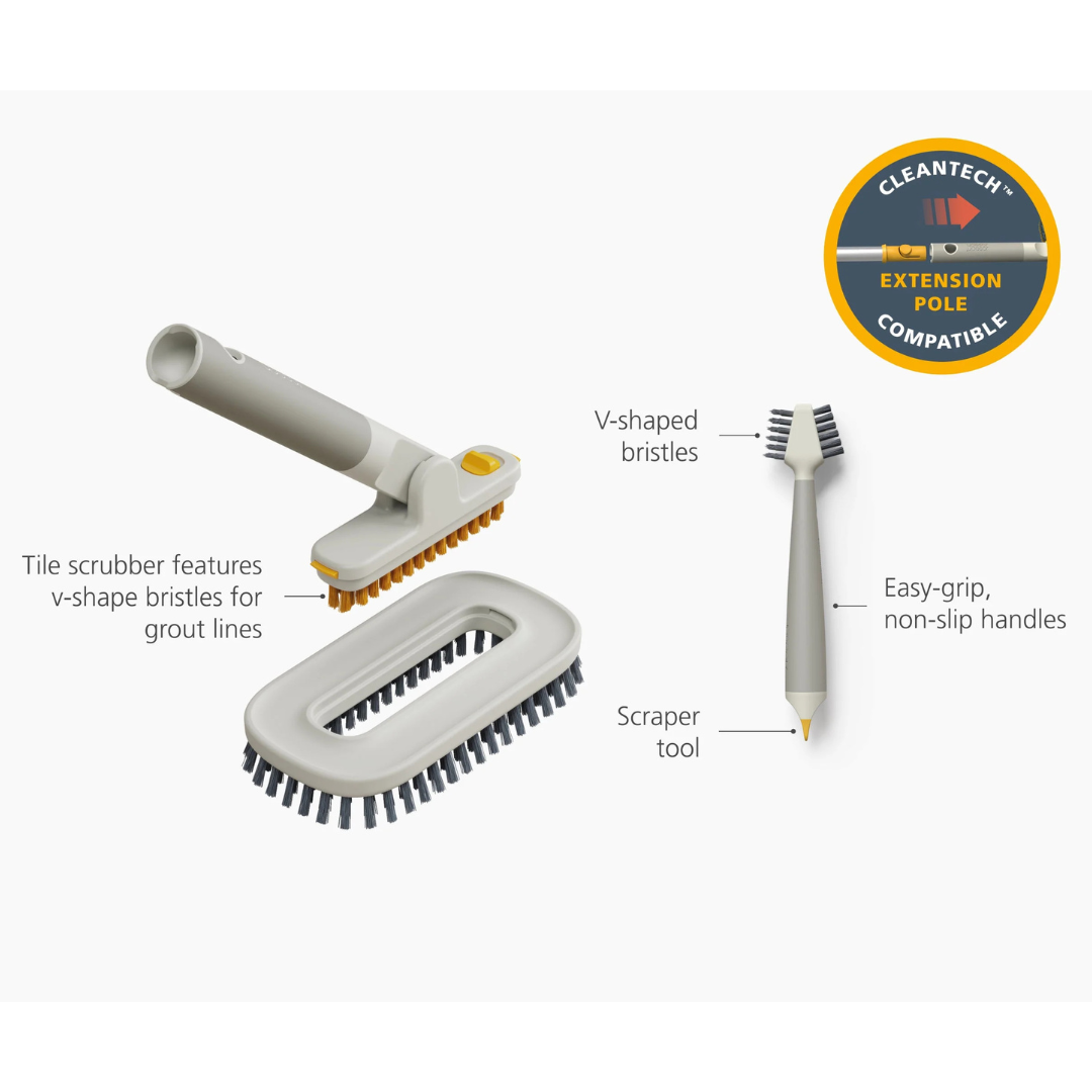 CleanTech™ 2-Piece Tile Scrubber & Spot Cleaning Tool Set