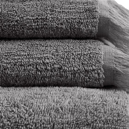 Nova Cotton Dobby Slub 6 Piece Towel Set - Charcoal