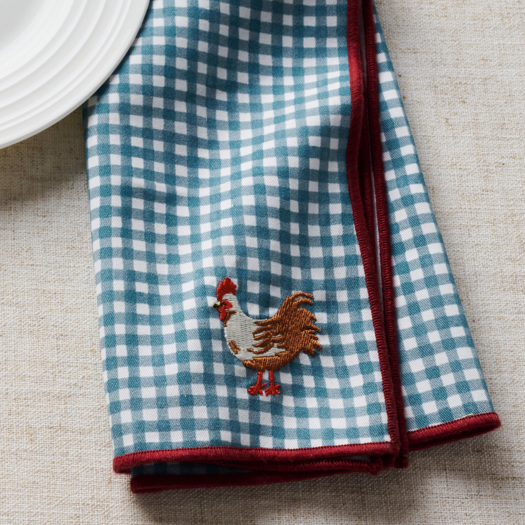 Home Sweet Home Embroidered Cotton Napkins, Assor
