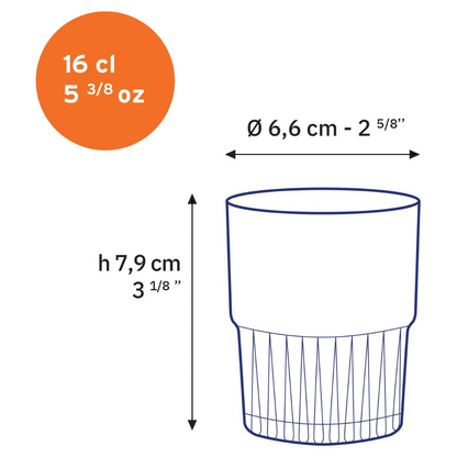 Empilable Stackable Tumblers ,  5 3/8 Oz. / 16cl Set Of 6