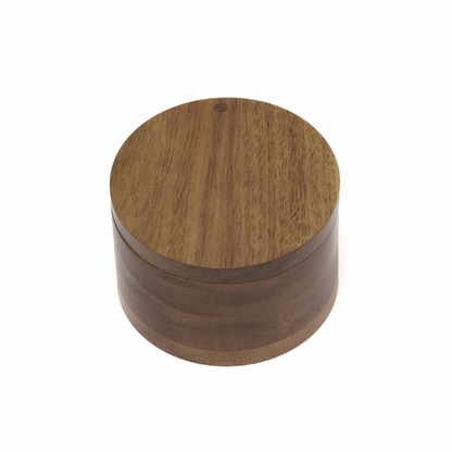 Acacia Divided Salt Box with Swivel Cover