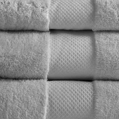 Turkish Cotton 6 Piece Bath Towel Set - Grey