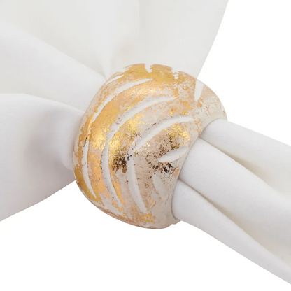 Anillo para servilletas de madera con estampado metalizado