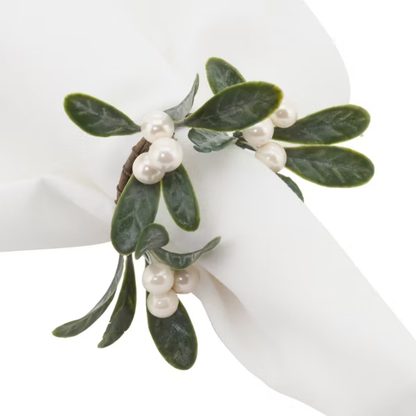 Mistletoe Napkin Ring Set Of 4