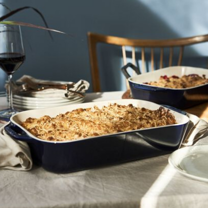 Staub Ceramic Rectangular Baking Dish 3 Piece Set - Dark Blue