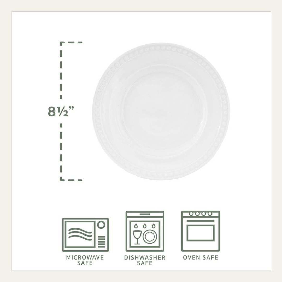 Everyday White® Beaded 16 Piece Dinnerware Set, Service for 4