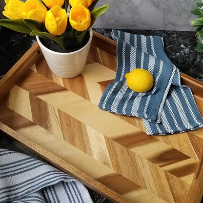Acacia Herringbone Serving Tray