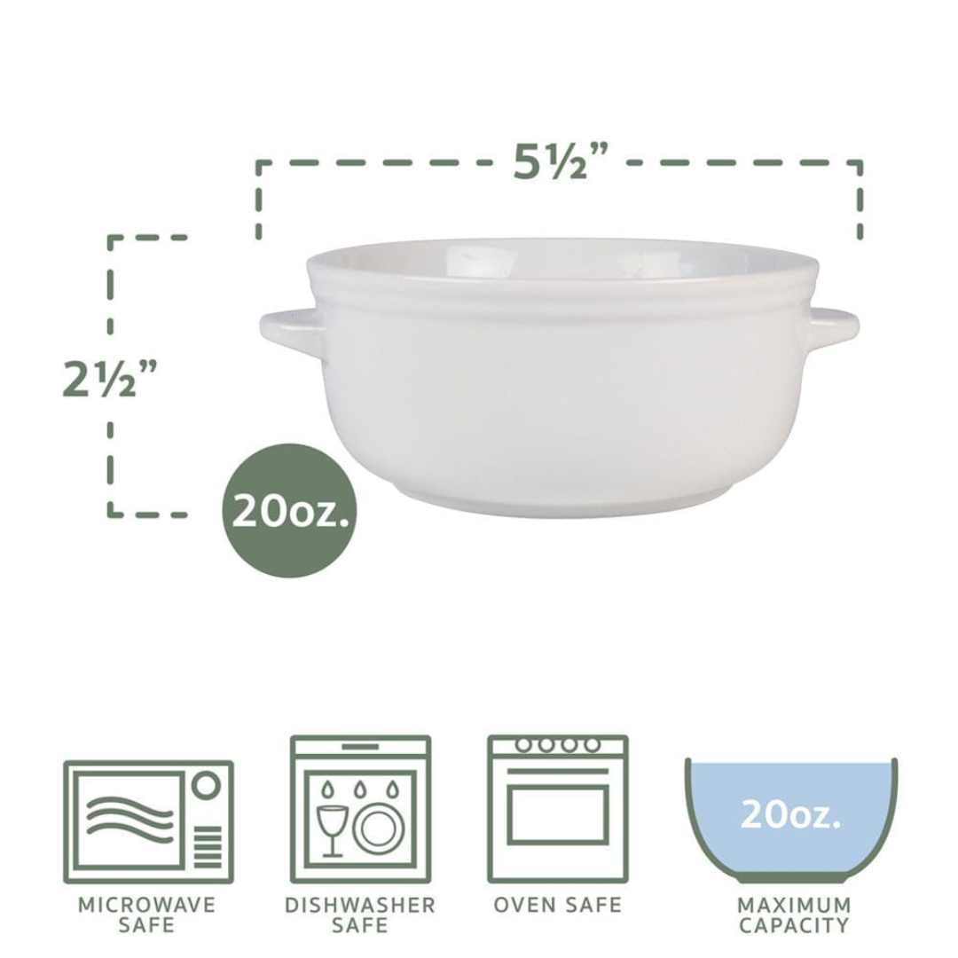 Everyday White® Set of 4 Soup Double Handle Chili Bowls